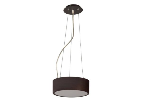 Lampa wisząca Isevia w kolorze wenge z okrągłym metalowym kloszem
