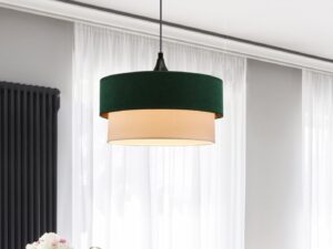 Miniaturka 1 - Lampa wisząca Isidano z podwójnym abażurem 35 cm zielona – zdjęcie 2