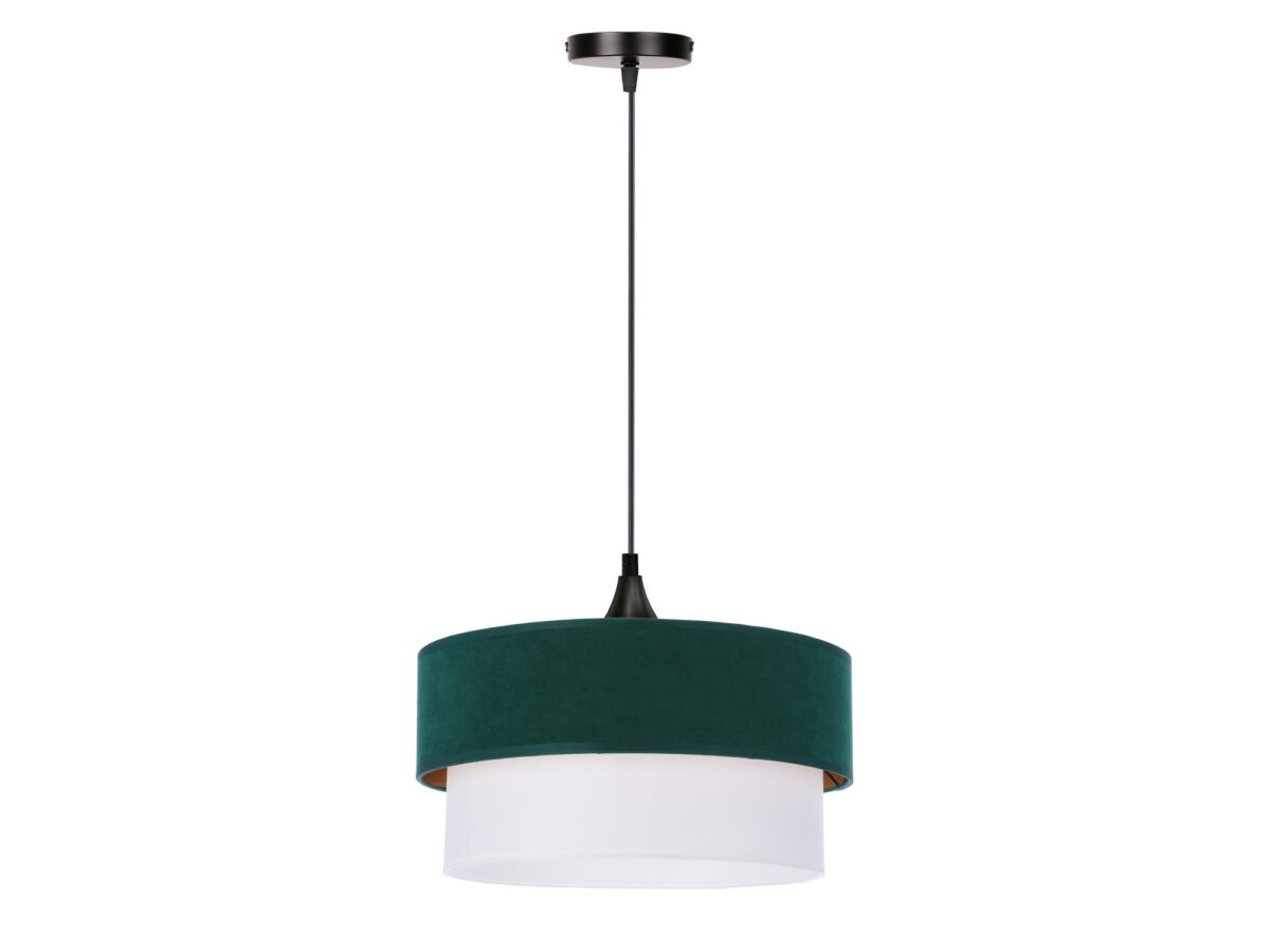 Lampa wisząca Isidano z podwójnym abażurem 35 cm zielona