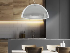Miniaturka 1 - Lampa wisząca Isinira 30 cm chromowana z metalowym kloszem – zdjęcie 2