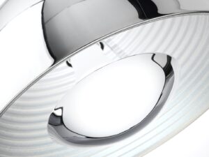 Miniaturka 2 - Lampa wisząca Isinira 40 cm chromowana z metalowym kloszem – zdjęcie 3