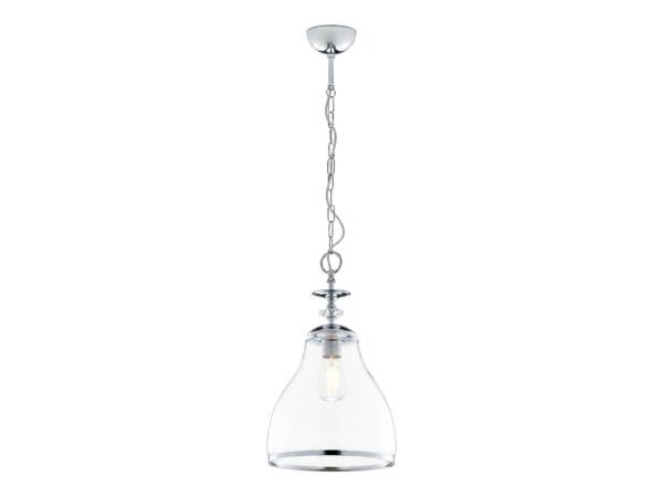 Lampa wisząca Isla 29 cm z kloszem szklanym – 1×E27 na białym tle