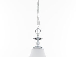 Miniaturka 1 - Lampa wisząca Isla chrom z mlecznym białym kloszem – cała oprawa