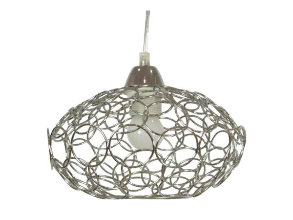 Lampa wisząca Isodia z ażurowym chromowanym metalowym kloszem