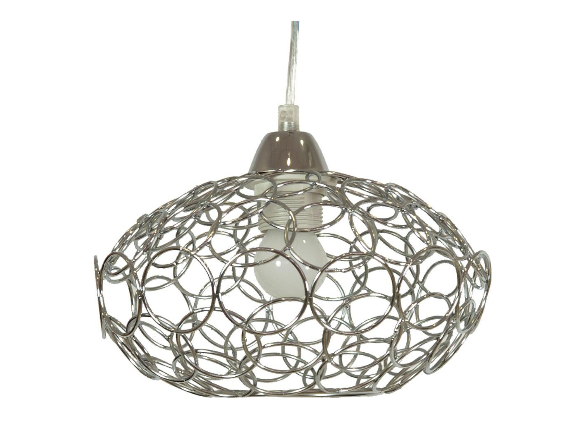 Lampa wisząca Isodia z ażurowym chromowanym metalowym kloszem