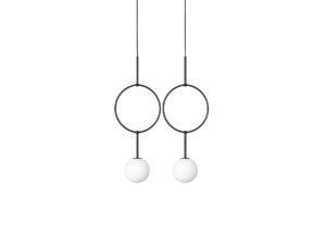 Miniaturka 2 - Czarna lampa wisząca ISUULLA B z dwoma kloszami, packshot IP20