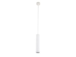 Miniaturka 1 - Biała lampa wisząca Jet GU10 ze smukłym kloszem na białym tle