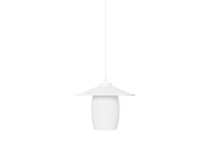 Miniaturka 6 - Lampa wisząca JINGU A biała z ryflowanym kloszem na białym tle