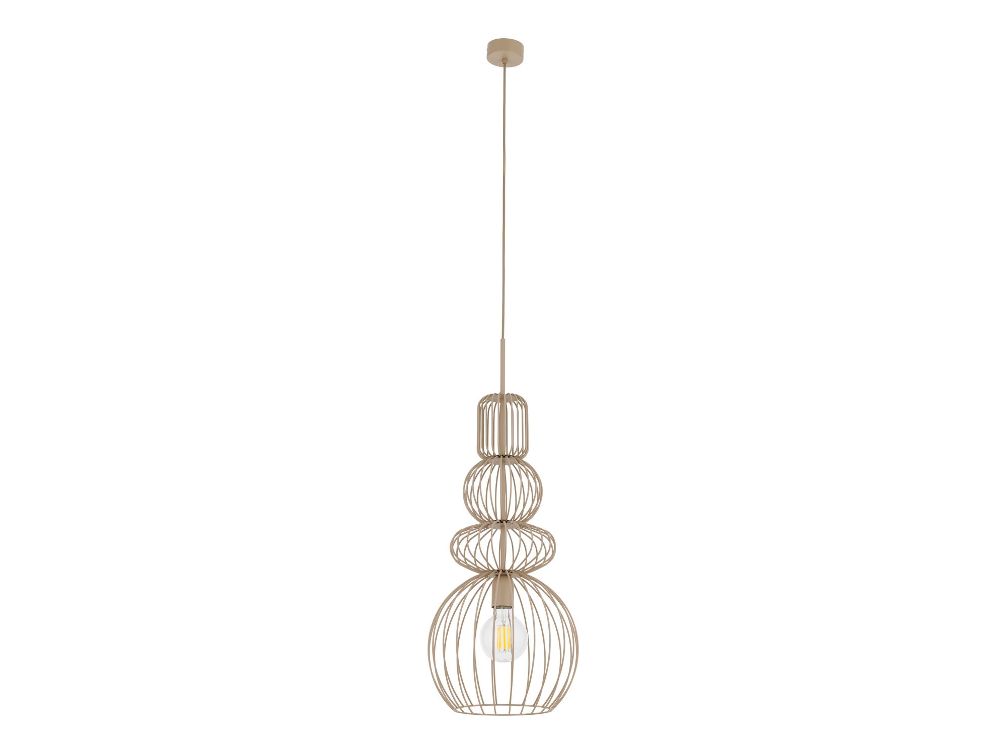 Lampa wisząca Kago piaskowy beż na białym tle