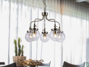 Miniaturka 3 - Lampa wisząca Kalaveta z pięcioma punktami świetlnymi w aranżacji