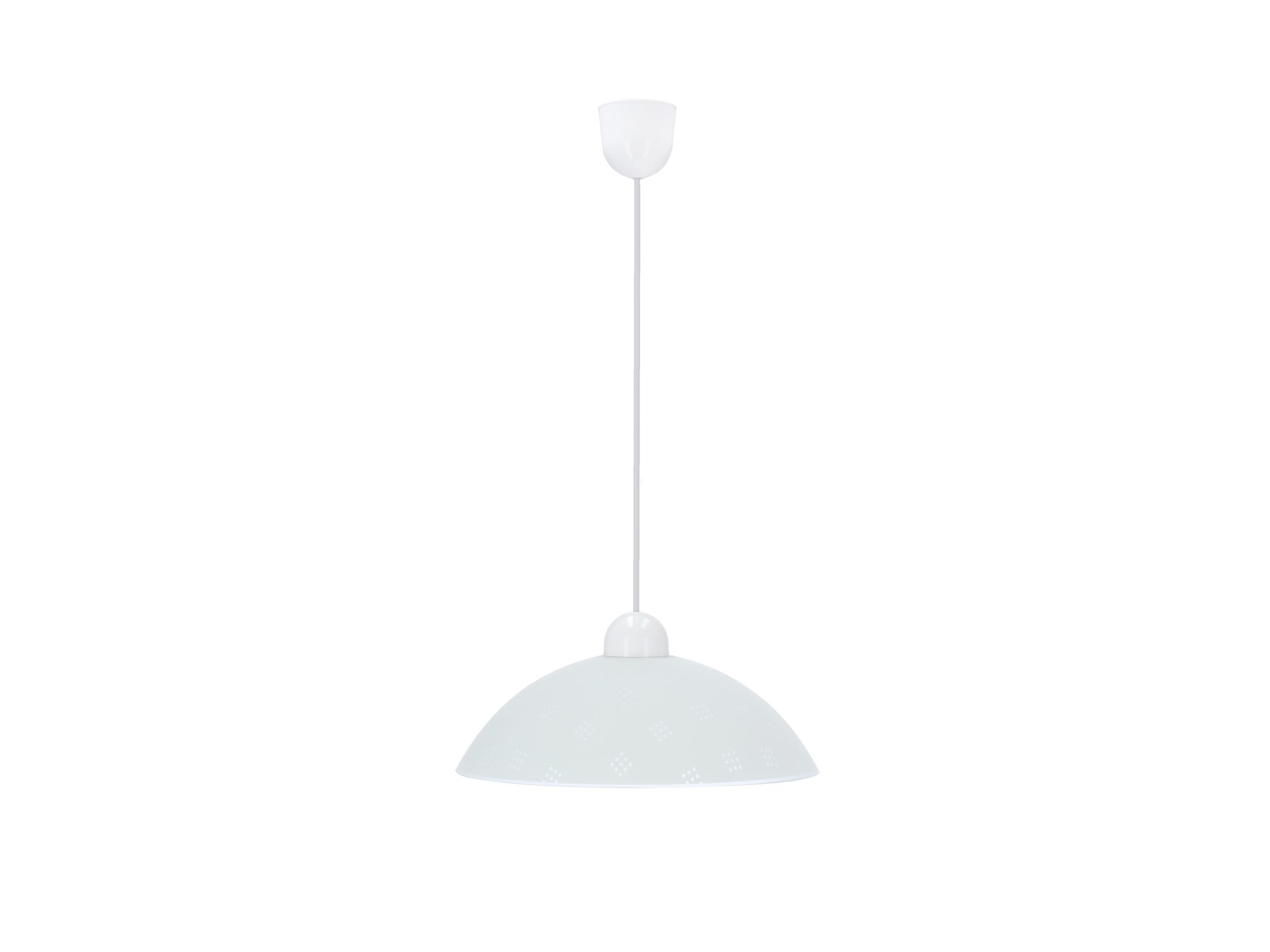 Lampa wisząca Kalemia z białym wzorzystym szklanym kloszem