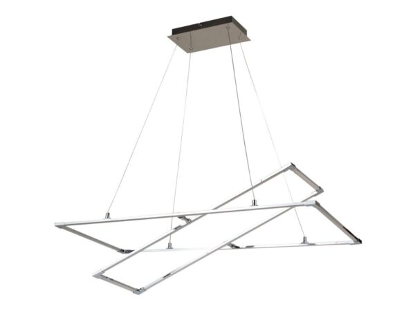 Lampa wisząca Kalirela chromowana 90 cm z dwoma kwadratowymi ramami LED