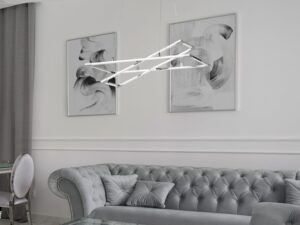Miniaturka 2 - Lampa wisząca Kalirela 60 cm srebrno-szara w dodatkowym ujęciu