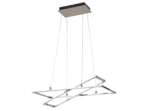 Miniaturka 3 - Lampa wisząca Kalirela srebrno-szara 60 cm z kwadratowymi ramami LED