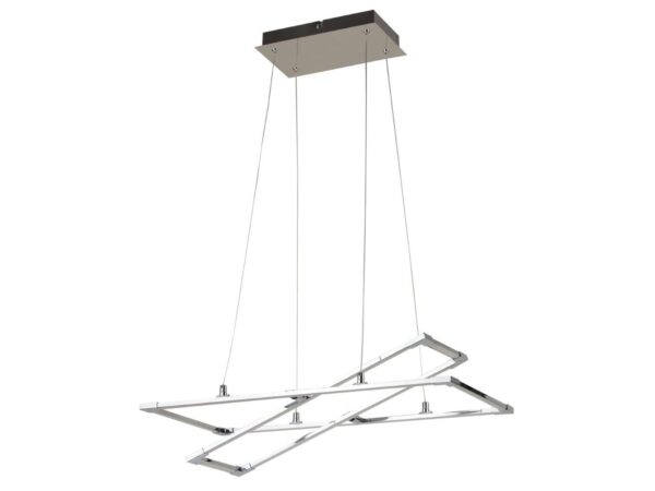 Lampa wisząca Kalirela srebrno-szara 60 cm z kwadratowymi ramami LED