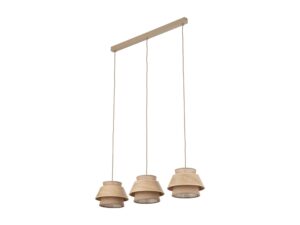 Miniaturka 1 - Lampa wisząca Kalum z ciemniejszym detalem abażurów na białym tle