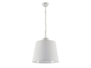 Miniaturka 3 - Lampa wisząca Kamelia biała z pojedynczym jasnym abażurem