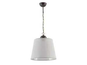 Miniaturka 2 - Lampa wisząca Kamelia wenge z jasnym abażurem i ciemną oprawą