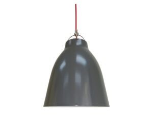 Miniaturka 2 - Szary metalowy klosz lampy Kamerio z czerwonym przewodem.