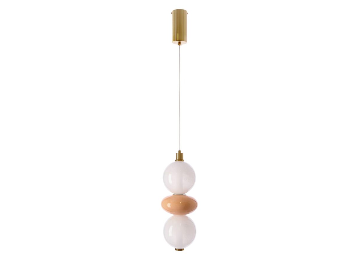 Lampa wisząca LED Kamesina 12 W 3000 K biało-brązowa