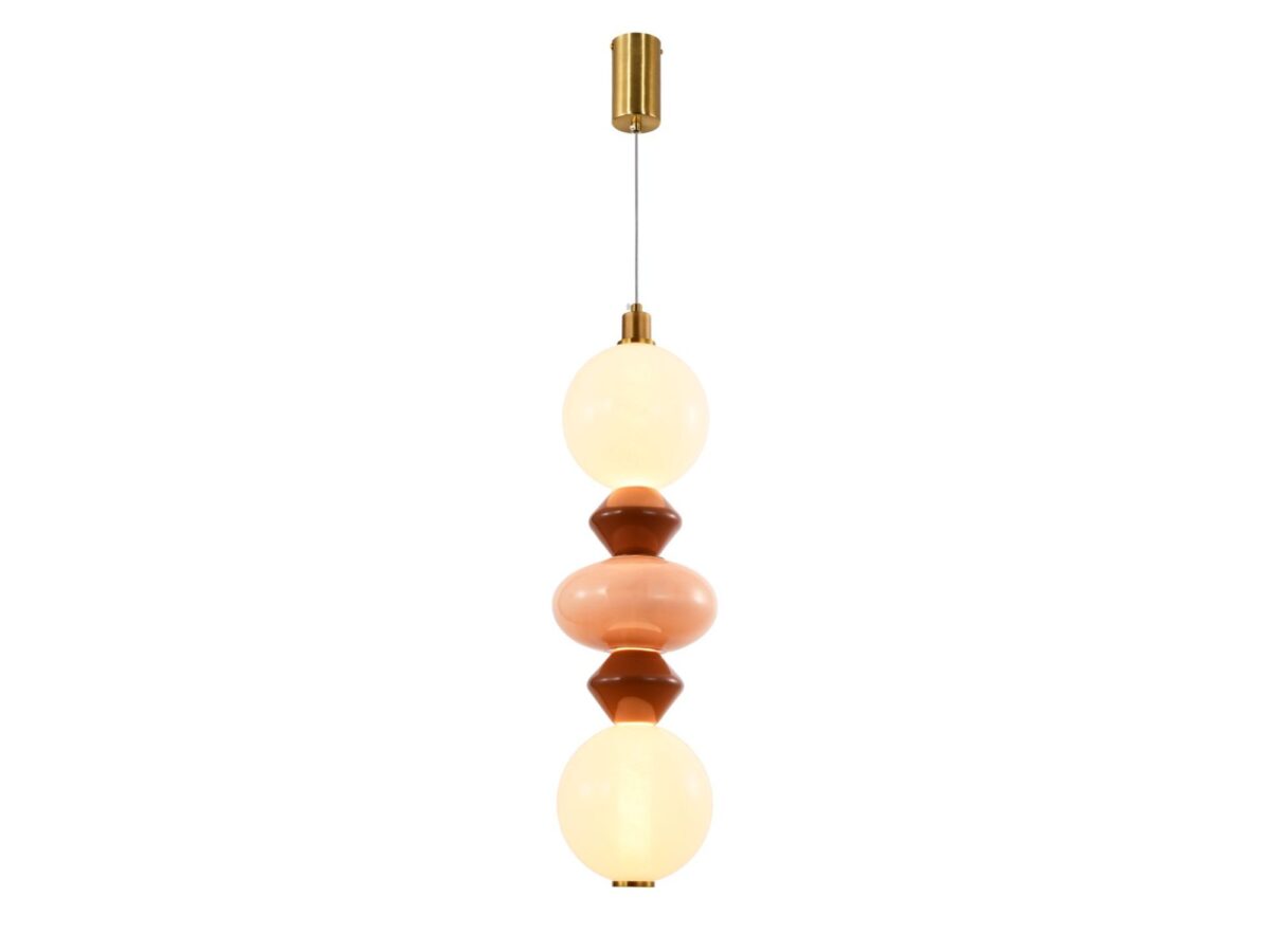 Lampa wisząca LED Kamesina 15 W 3000 K biało-brązowa