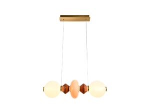 Miniaturka 4 - Lampa wisząca Kamesina LED 15 W z poziomym układem dwóch szklanych kloszy