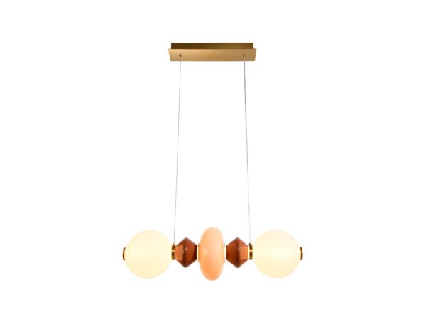 Lampa wisząca Kamesina LED 15 W z poziomym układem dwóch szklanych kloszy