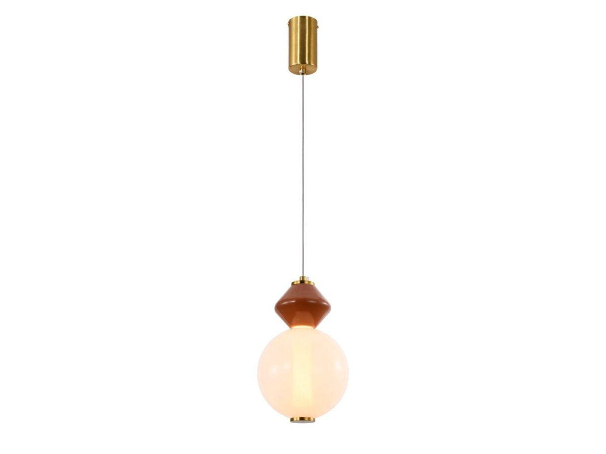Lampa wisząca LED 7 W Kamesina 15 cm mosiądz brąz
