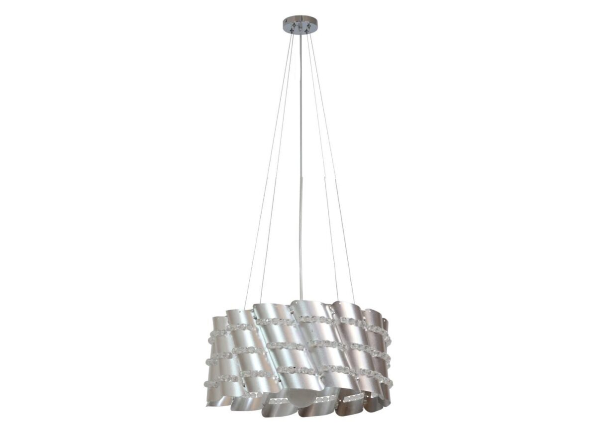Lampa wisząca Kamisona srebrna z koralikami 35 cm