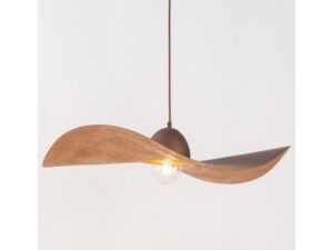 Miniaturka 4 - Lampa wisząca Kapello L brązowo-miedziana, pełny widok klosza i zawieszenia.