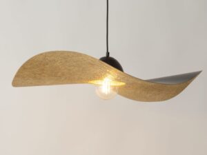 Miniaturka 9 - Lampa Kapello L czarno-złota z włączonym źródłem światła E27.