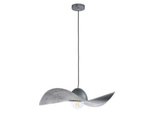Miniaturka 7 - Lampa wisząca Kapello M srebrna z falistym kloszem na białym tle
