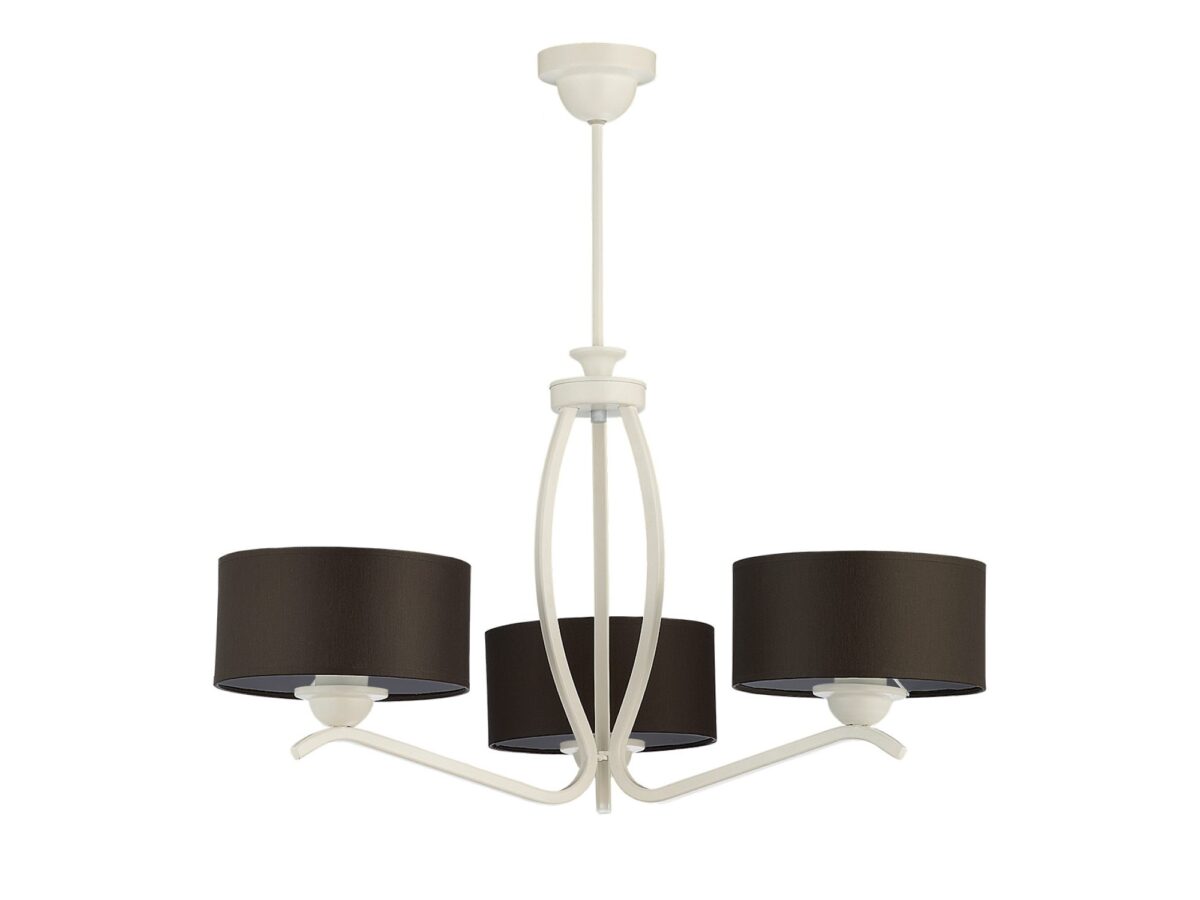 Lampa wisząca Kaszmir 3-punktowa z abażurami – Biały mat