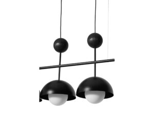 Miniaturka 5 - Potrójna czarna lampa wisząca KELLO B – dodatkowy widok kloszy