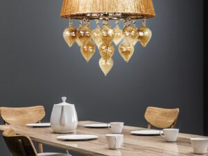 Miniaturka 1 - Lampa wisząca Korelo nad stołem w jadalni