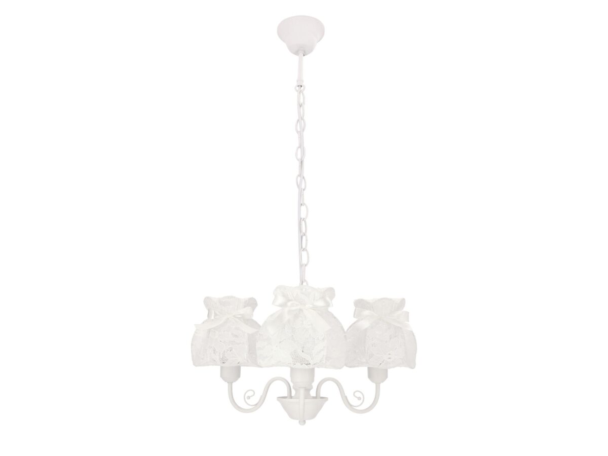 Lampa wisząca Koremona biała 3-punktowa z abażurami 53 cm