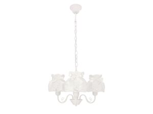 Miniaturka 4 - Lampa wisząca Koremona biała z trzema koronkowymi abażurami E27