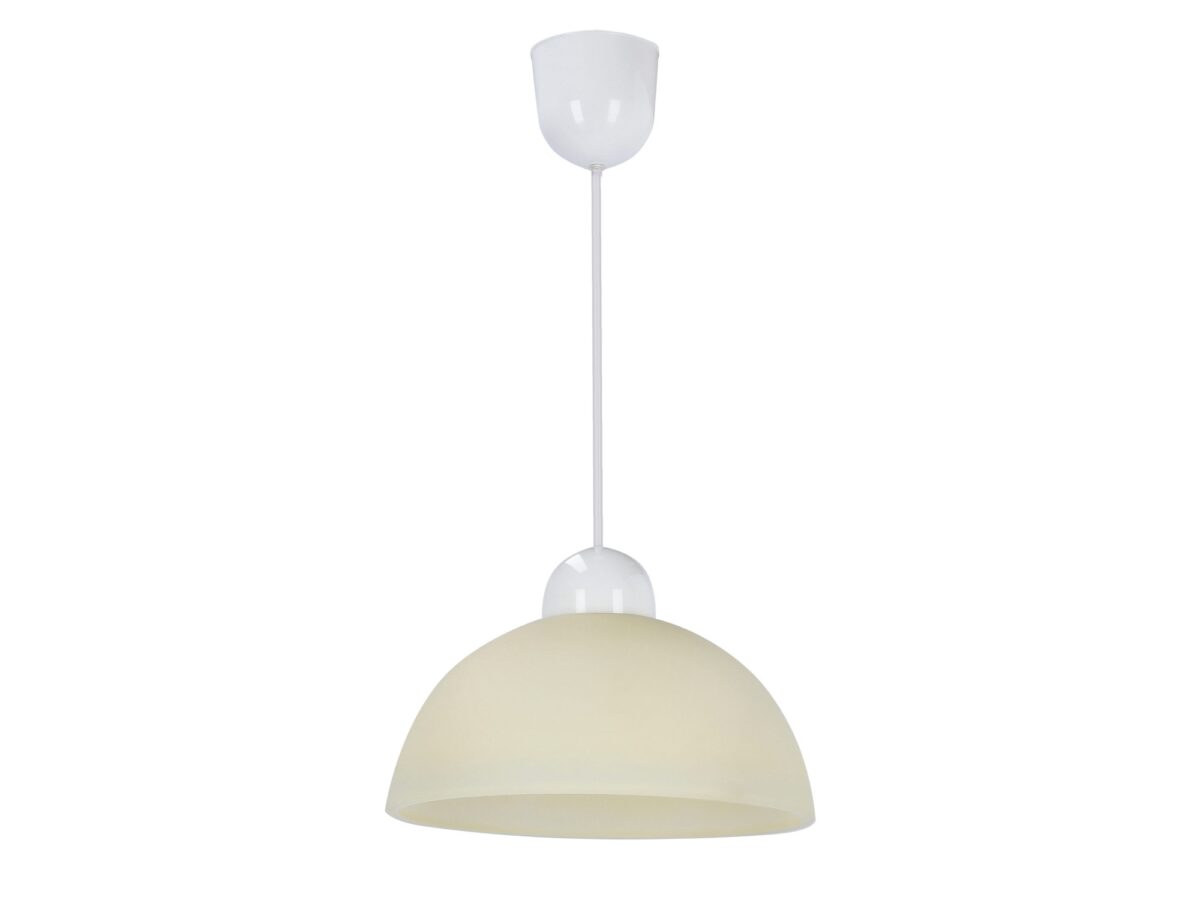 Lampa wisząca Korena z kremowym szklanym kloszem 18 cm