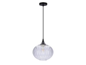 Miniaturka 3 - Lampa wisząca Koriso czarna ze szklanym kloszem 24 cm
