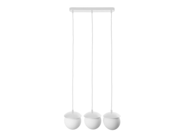 Lampa wisząca KUUL A biała z trzema mlecznymi szklanymi kloszami