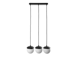 Miniaturka 2 - Lampa wisząca KUUL A czarna z trzema mlecznymi szklanymi kloszami