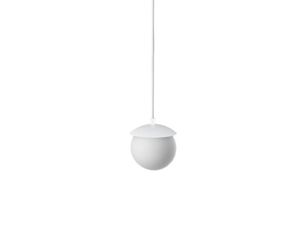 Lampa wisząca KUUL F biała z mlecznobiałym szklanym kloszem