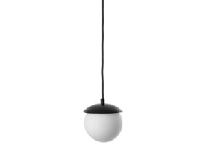 Miniaturka 2 - Lampa wisząca KUUL F czarna z mlecznobiałym szklanym kloszem