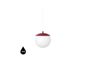 Miniaturka 4 - Burgundowa lampa wisząca KUUL G IP44 ze znakiem kropli