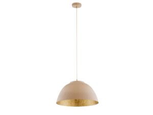 Miniaturka 5 - Lampa wisząca Lady w kolorze ciepły beż ze złotym wnętrzem klosza