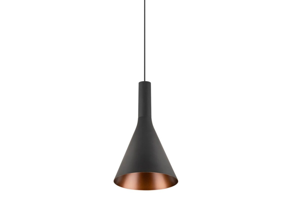Lampa wisząca LED Lalu Set Cone 15 Ø 15,2 cm czarna, rozeta natynkowa