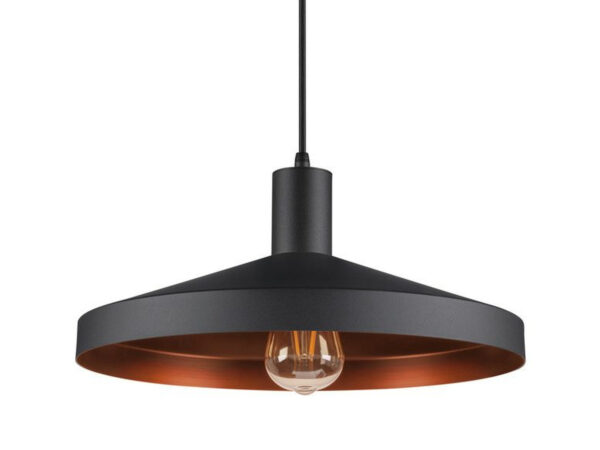 Czarna lampa wisząca Lalu Set Tetra 36 z rozetą i kloszem, zgaszona