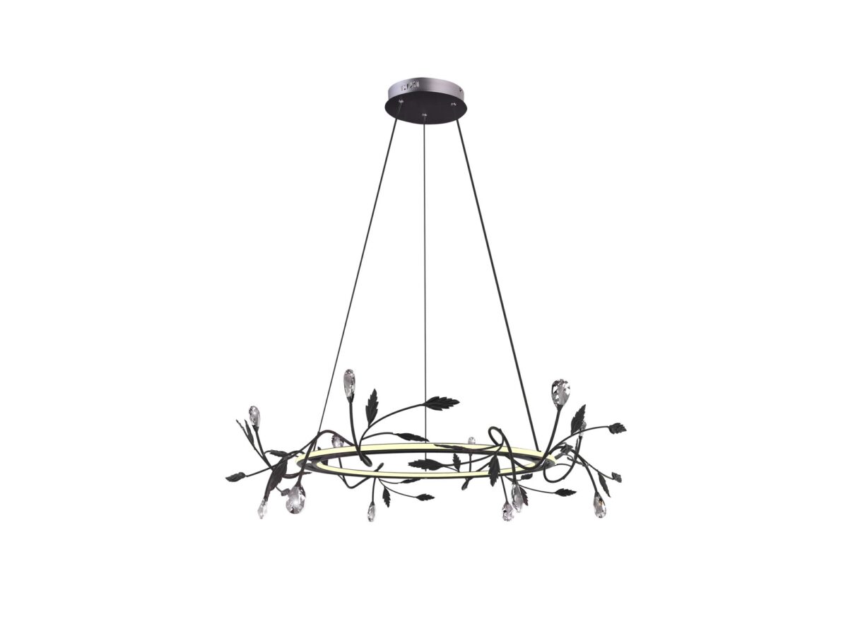 Lampa wisząca Larasino LED 36 W 65 cm czarna 4000 K