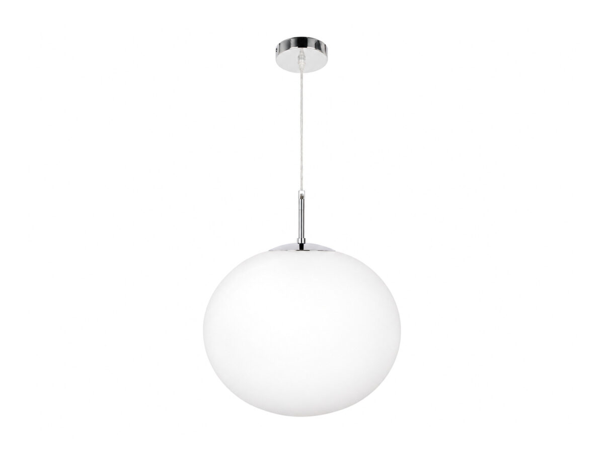Lampa wisząca Laratena z białym kulistym kloszem 40 cm