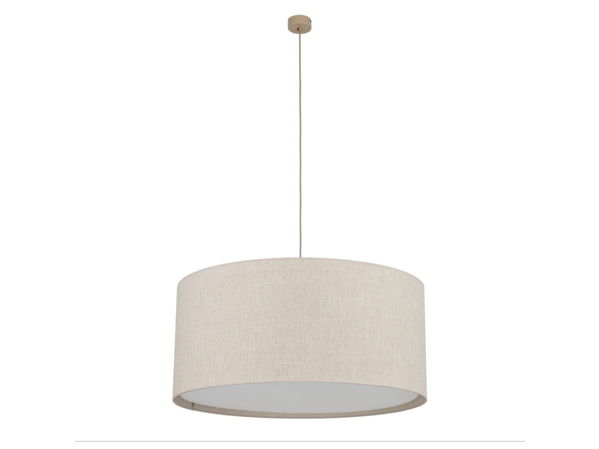 Lampa wisząca Largo 3-punktowa z lnianymi abażurami
